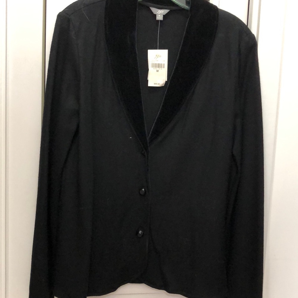 JJILL BLACK JACKET WITH VELVET COLLAR
